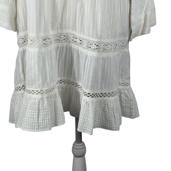 Like new! DOTTI White Cotton Boho Shabby Chic Swim Coverup Size Medium - Picture 10 of 13